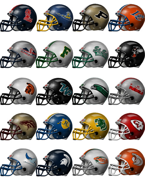 We supply professional quality football helmet and athletic decals to NCAA 